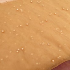 Ткань Сетка с жемчугом (телесный)